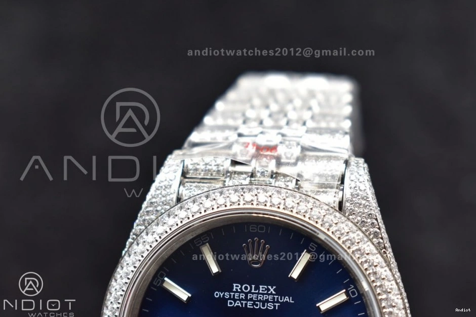 41mm Stick JDF Markers Best Version Blue DateJust Diamond 1124